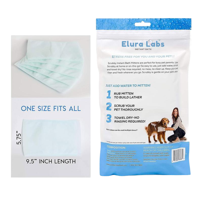 Rinse-Free Soap Infused Bath Mittens