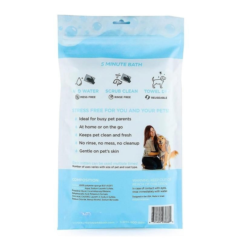 Rinse-Free Soap Infused Bath Mittens