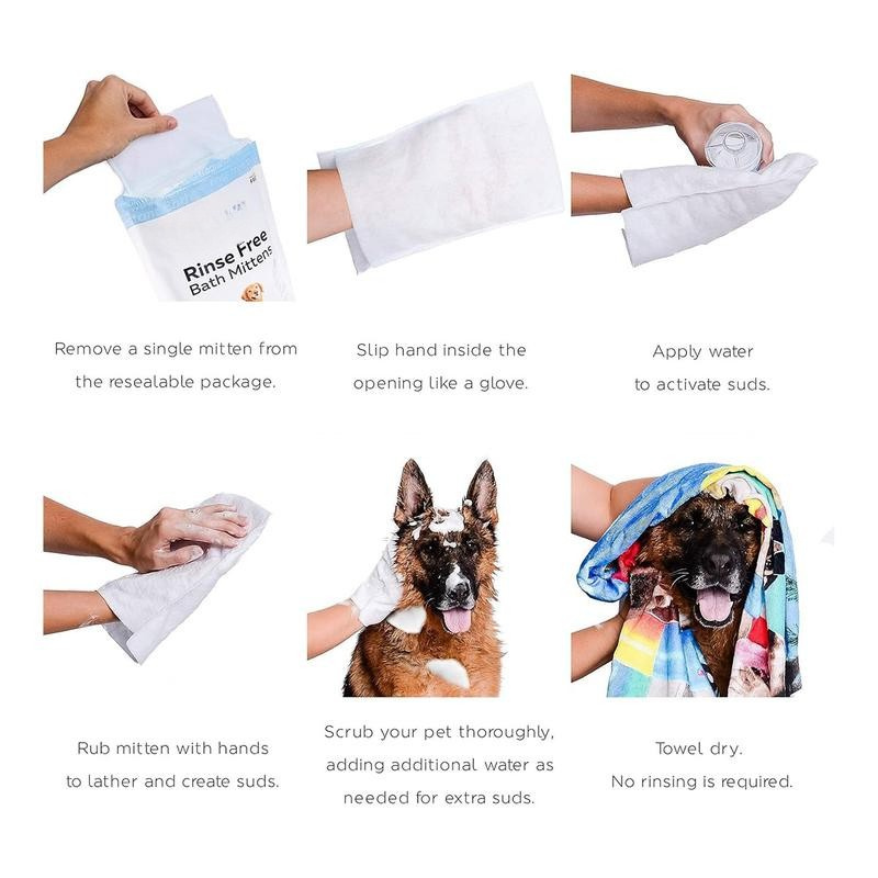 Rinse-Free Soap Infused Bath Mittens